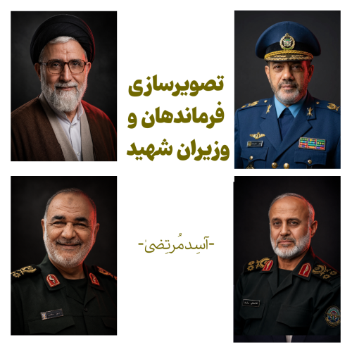 تصویرسازی چهره فرماندهان و وزیران شهید