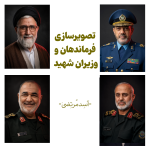 تصویرسازی چهره فرماندهان و وزیران شهید