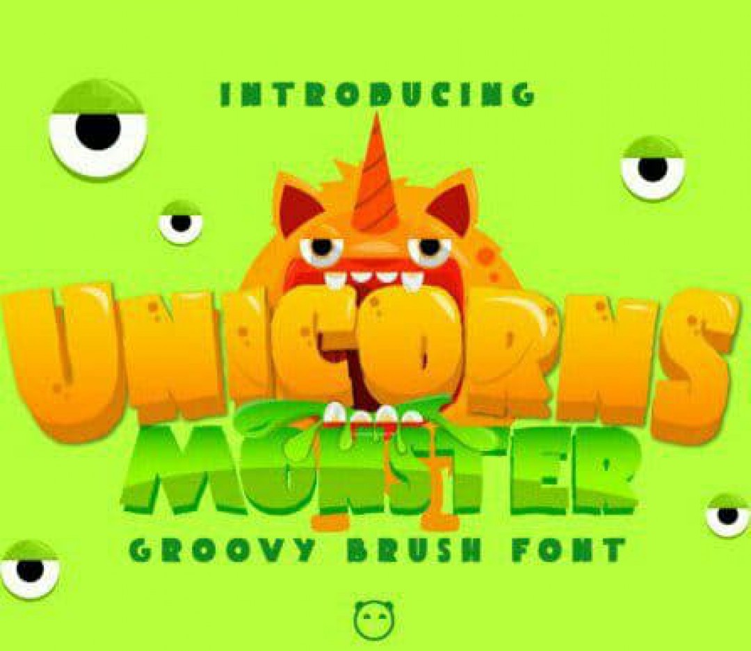 English font Unicorn Monster