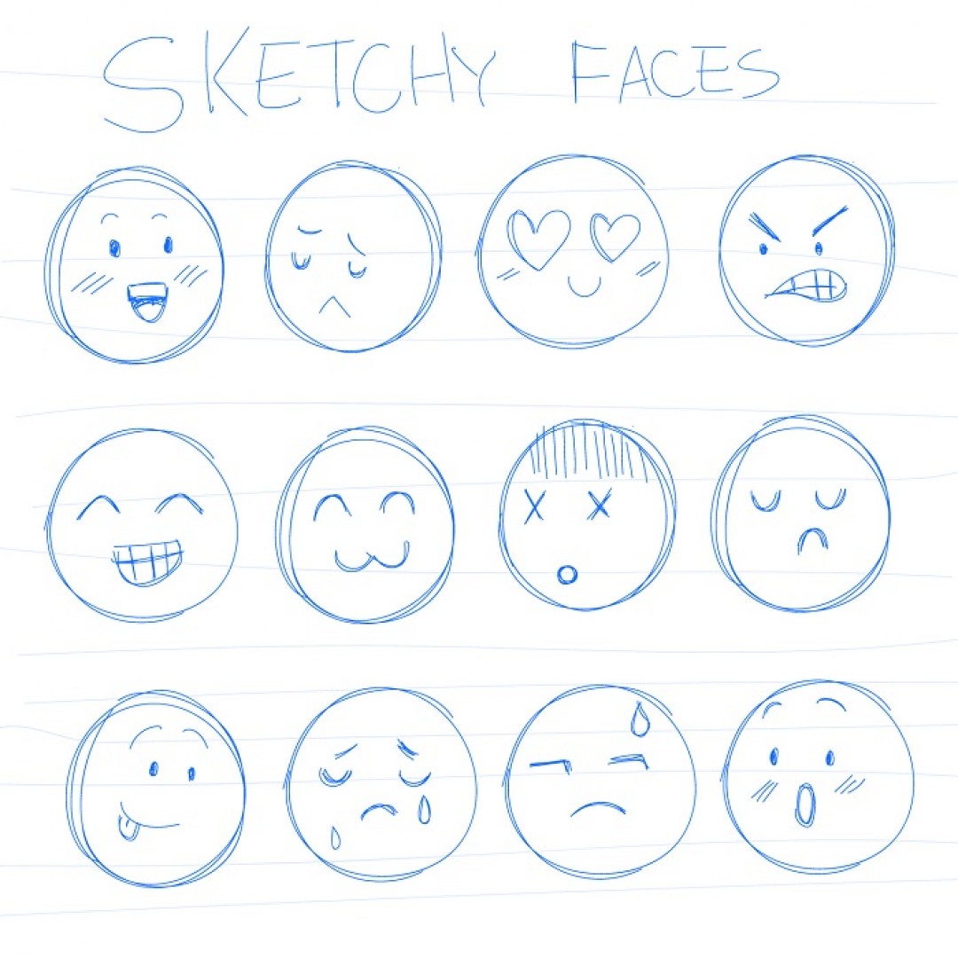 Sketchy Faces Stickers