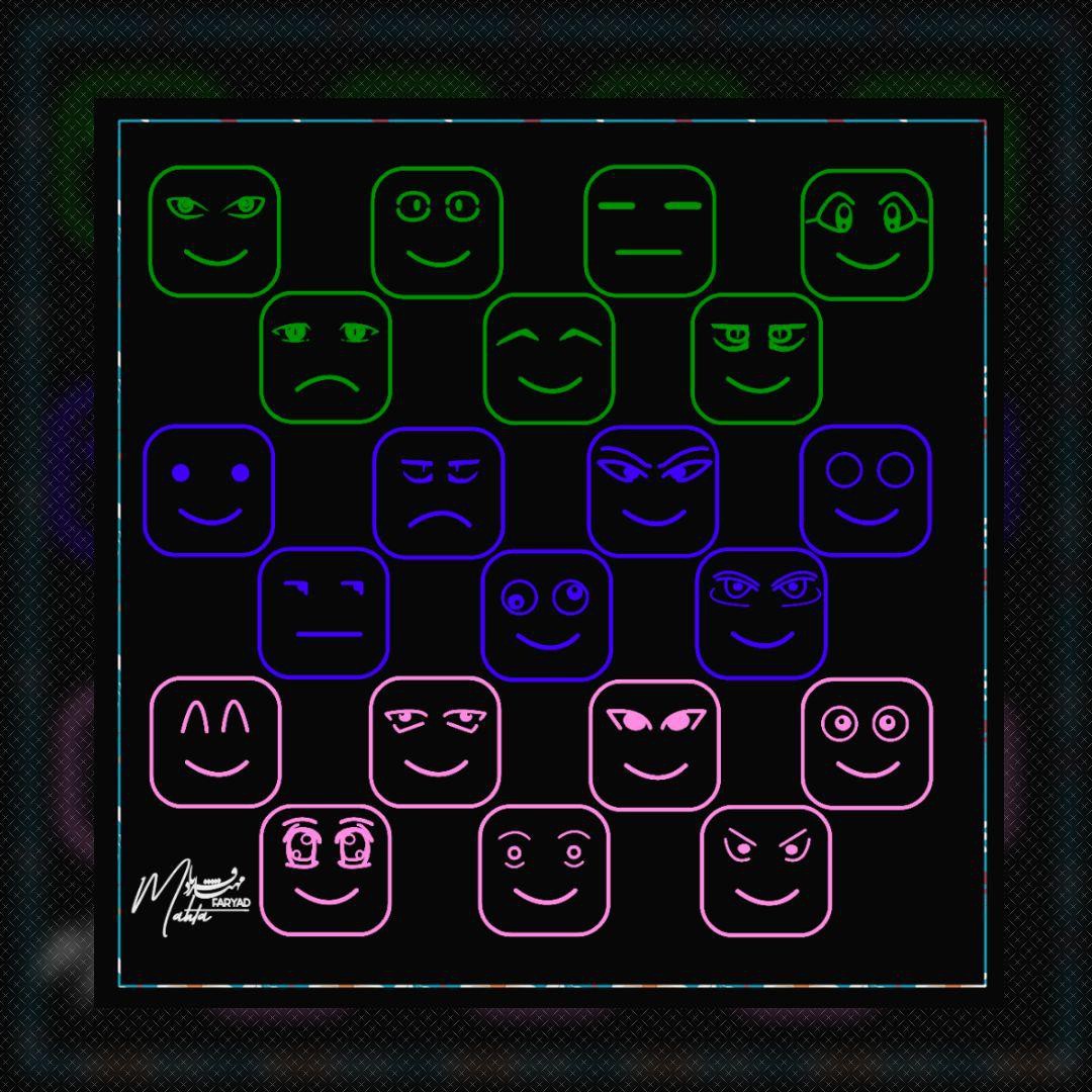 Square face emoji vector