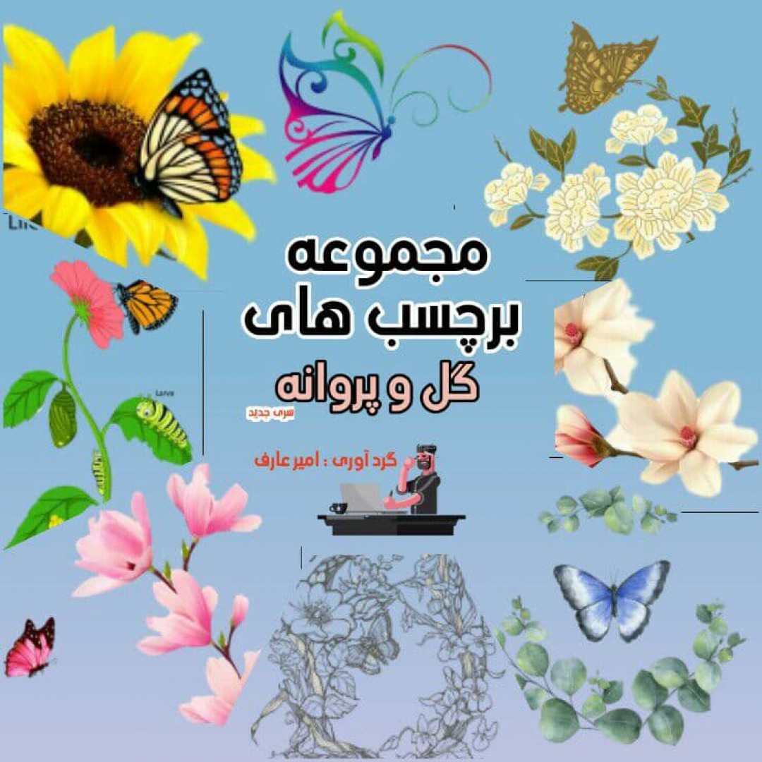 Collection of new series flower and butterfly stickers