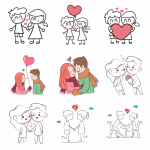 Cartoon couples Stickers