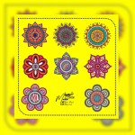 Collection of colored Islamic labels 2