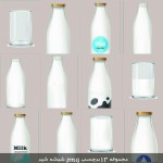 Set of milk glass labels